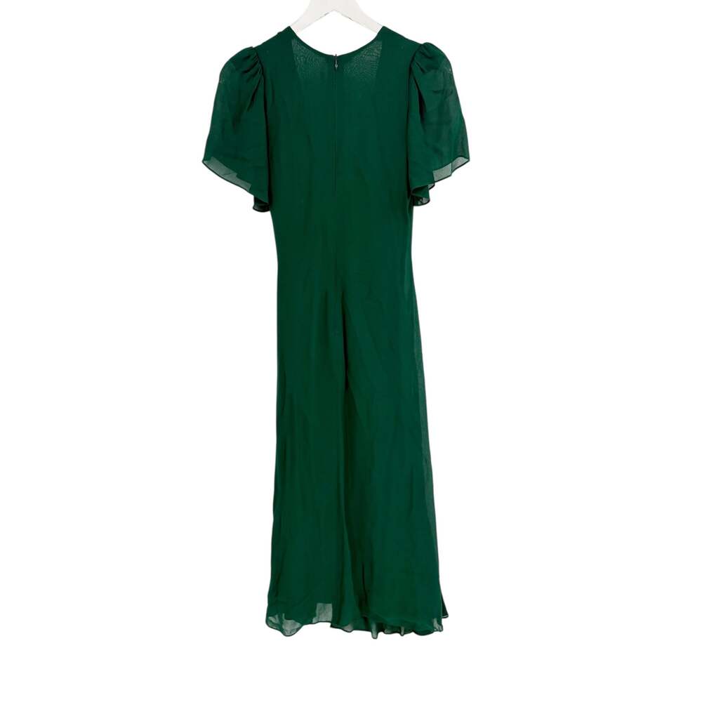 REFORMATION Dress Size XS / S Maxi Emerald Green Buttons Breanna V Neck - Picture 6 of 7